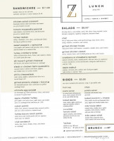 Z Bakery menu