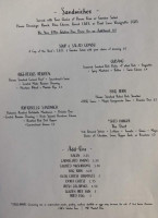 The Shed menu