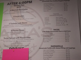 Maria's Fresh Mex menu