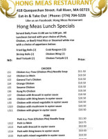 Hong Meas menu