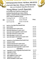 Hong Meas menu