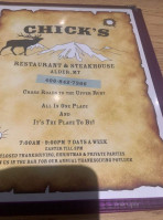 Chick's Restaurant Bar menu