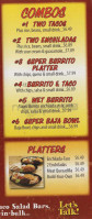 Taco Del Mar menu