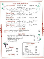 Bella Sera menu