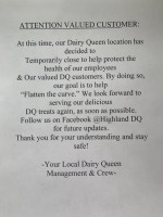 Dairy Queen (treats And Cakes) menu