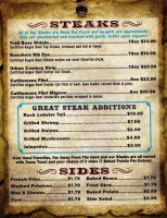 Cattle Drive Steakhouse menu