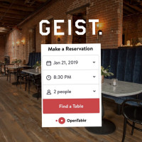 Geist Bar Restaurant food
