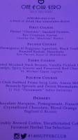 Fairmont Copley Plaza Boston menu