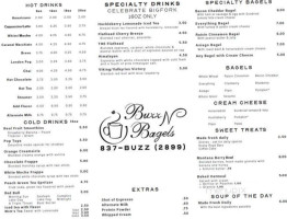 Buzz N Bagels menu