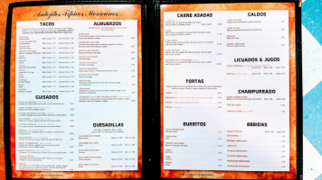 Gorditas Aguascalientes menu