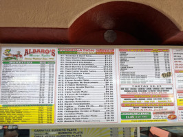 Albaro's Mexican Kitchen menu