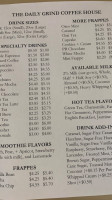 The Daily Grind Coffee House menu