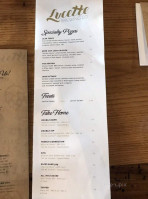 Lucette Brewing Company menu