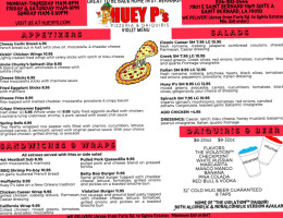 Huey P's Pizzeria And Daiquiris menu