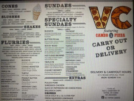 Vc Tiffin Cameo menu