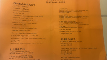 Cajun Corner Cafe menu