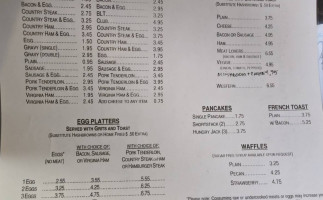 Eva's menu
