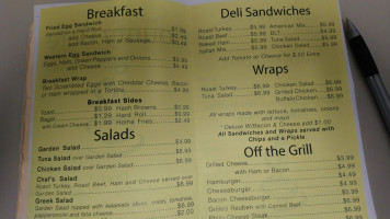 County Cafe menu