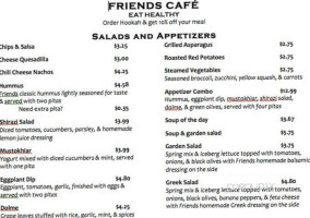 Friends Cafe menu