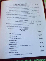 Pho And Thai Restuarant menu