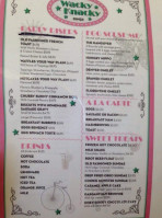 Wacky Knacky Diner menu