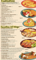 Ixtapa menu