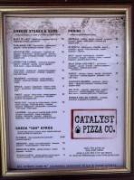 Catalyst Pizza menu