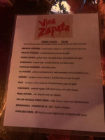 Viva Zapata menu