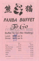 Panda Buffet menu