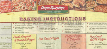 Papa Murphy 's Take 'n ' Bake menu