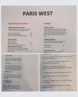 Paris In The West menu