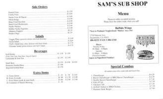 Sam's Sub Shop inside