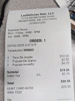 Las Delicias (comida Hispana) menu