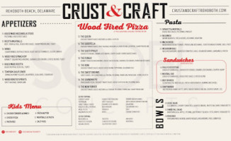 Crust Craft menu