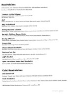 Tangent Inn menu