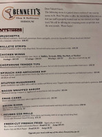 Bennett's Chop Railhouse menu