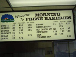 Morning Fresh Bakery menu