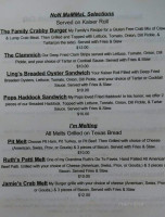 Jamie's Place menu