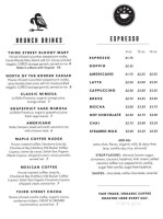 C-square Third Street Cafe menu