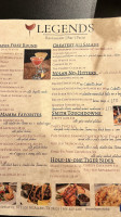Legends Restaurant Bar Patio menu