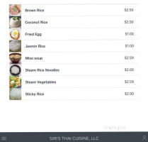 Siri's Thai Cuisine menu