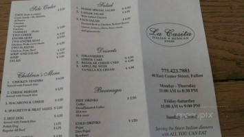 La Casita menu