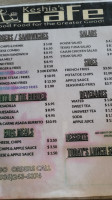 Keshia's Cafe menu