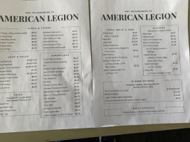 American Legion Post 730 menu