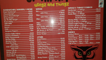 Up All Nite Wingz And Thingz menu