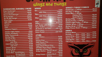 Up All Nite Wingz And Thingz menu