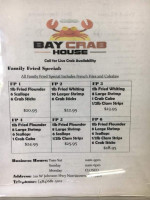 Bay Crab House menu