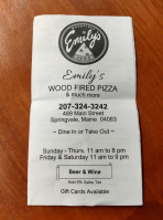 Emily's Woodfired Pizza inside