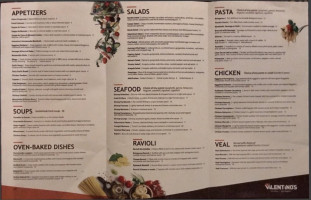 Valentino's New York Style Pizzeria menu