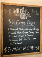 Wild Hare Cider Pub Garden menu